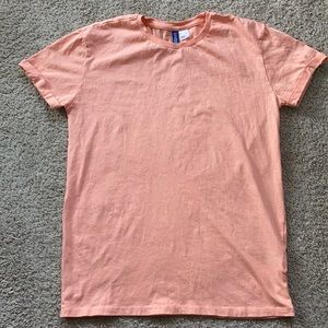 Coral Pink Cotton T-Shirt (Slim Fit)